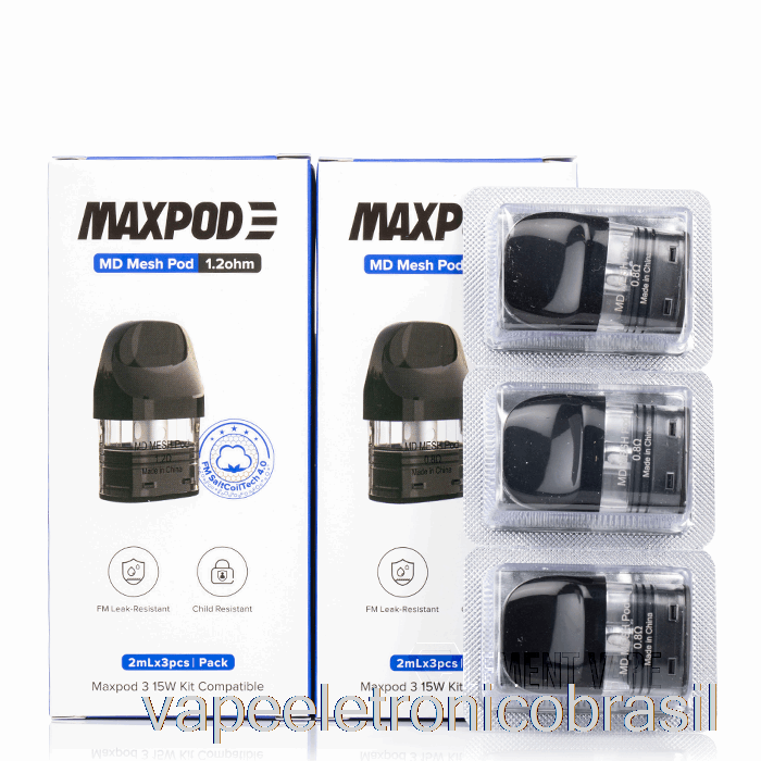 Vape Vaporesso Freemax Md Mesh Pods De Substituição 1.2ohm Md Mesh Pods